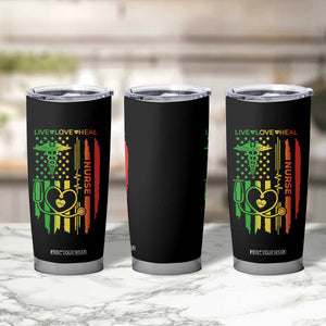 Black Nurse Tumbler Cup American Flag Proud Afro African Women Melanin Pride TS10 Print Your Wear