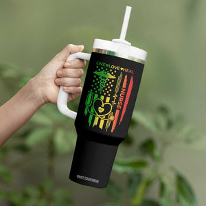 Black Nurse Tumbler With Handle American Flag Proud Afro African Women Melanin Pride TS10 Print Your Wear