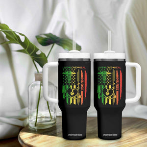Black Nurse Tumbler With Handle American Flag Proud Afro African Women Melanin Pride TS10 Print Your Wear