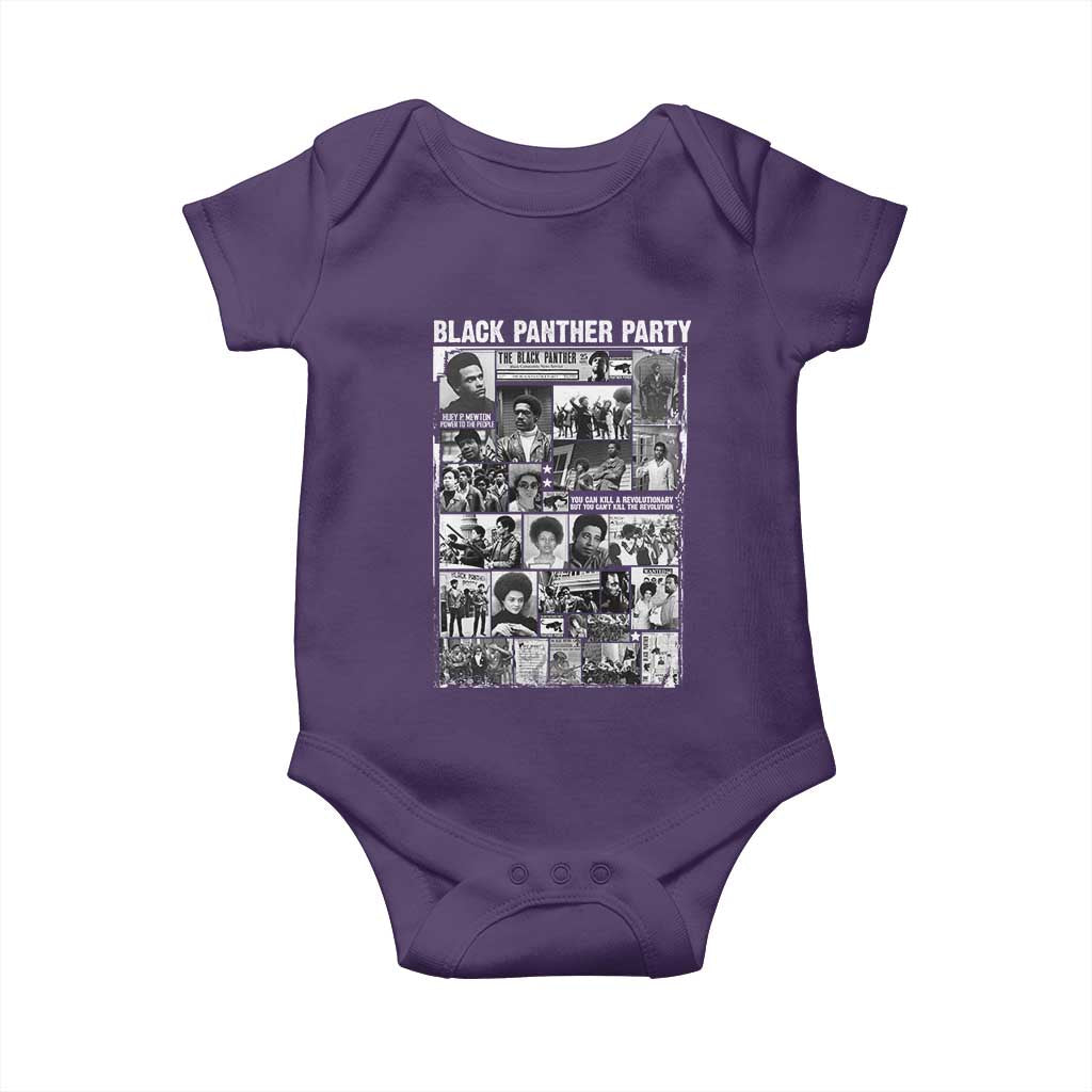 Black Panther Party Collage Baby Onesie Revolutionary Tribute to Huey P. Newton Movement Legacy TS02 Purple Print Your Wear