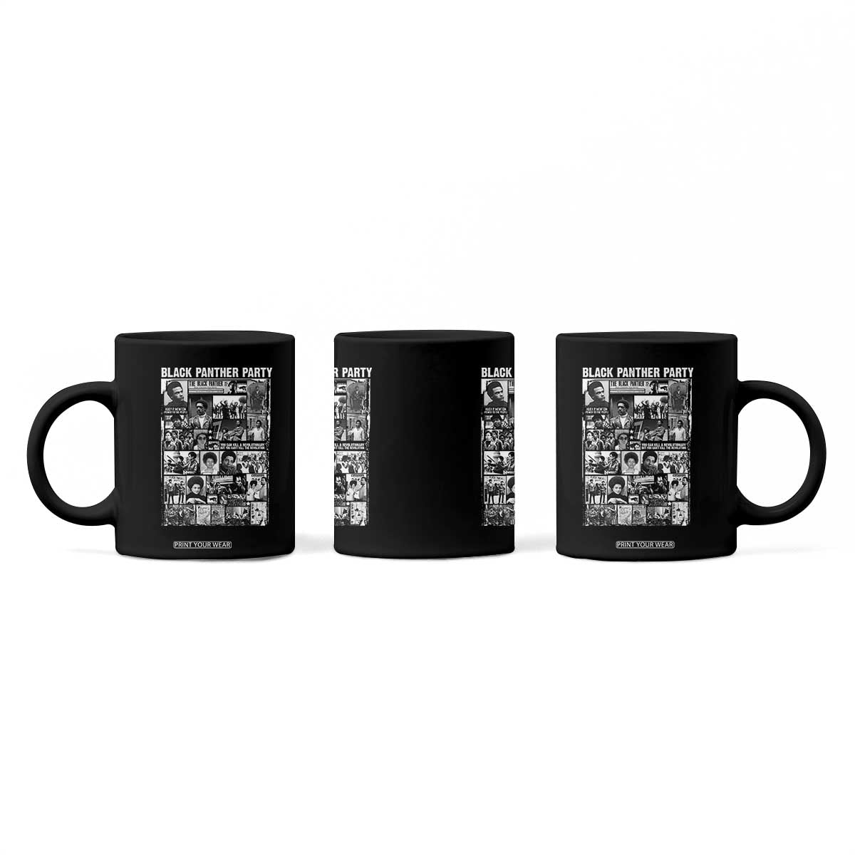 Black Panther Party Collage Coffee Mug Revolutionary Tribute to Huey P. Newton Movement Legacy TS02 Print Your Wear