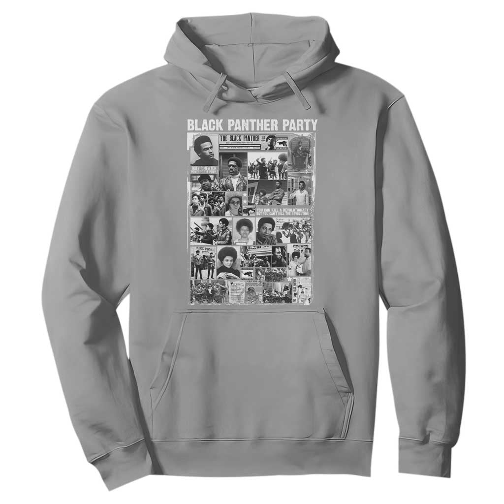 Black Panther Party Collage Hoodie Revolutionary Tribute to Huey P. Newton Movement Legacy TS02 Sport Gray Print Your Wear