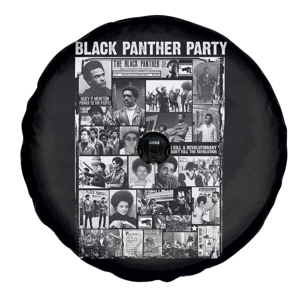 Black Panther Party Collage Spare Tire Cover Revolutionary Tribute to Huey P. Newton Movement Legacy TS02 Print Your Wear