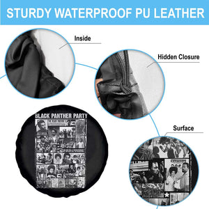 Black Panther Party Collage Spare Tire Cover Revolutionary Tribute to Huey P. Newton Movement Legacy TS02 Print Your Wear