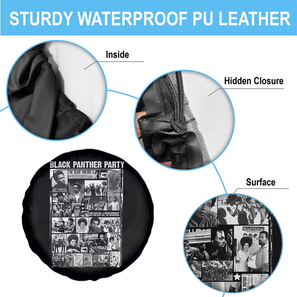 Black Panther Party Collage Spare Tire Cover Revolutionary Tribute to Huey P. Newton Movement Legacy TS02 Print Your Wear