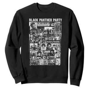 Black Panther Party Collage Sweatshirt Revolutionary Tribute to Huey P. Newton Movement Legacy TS02 Black Print Your Wear