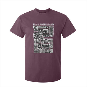 Black Panther Party Collage T Shirt For Kid Revolutionary Tribute to Huey P. Newton Movement Legacy TS02 Maroon Print Your Wear