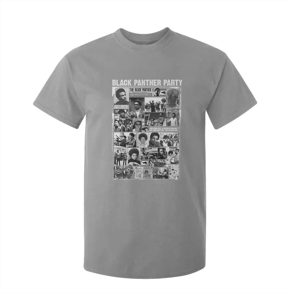 Black Panther Party Collage T Shirt For Kid Revolutionary Tribute to Huey P. Newton Movement Legacy TS02 Sport Gray Print Your Wear