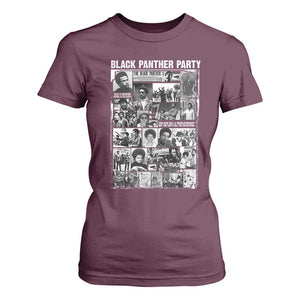Black Panther Party Collage T Shirt For Women Revolutionary Tribute to Huey P. Newton Movement Legacy TS02 Maroon Print Your Wear