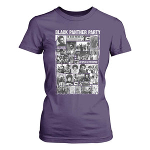 Black Panther Party Collage T Shirt For Women Revolutionary Tribute to Huey P. Newton Movement Legacy TS02 Purple Print Your Wear