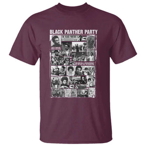 Black Panther Party Collage T Shirt Revolutionary Tribute to Huey P. Newton Movement Legacy TS02 Maroon Print Your Wear