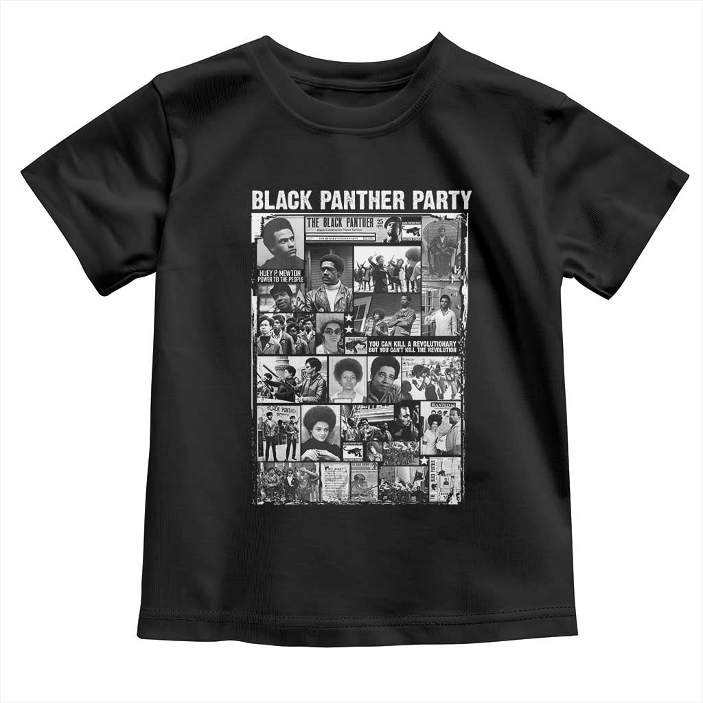 Black Panther Party Collage Toddler T Shirt Revolutionary Tribute to Huey P. Newton Movement Legacy TS02 Black Print Your Wear