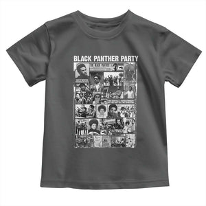 Black Panther Party Collage Toddler T Shirt Revolutionary Tribute to Huey P. Newton Movement Legacy TS02 Dark Heather Print Your Wear