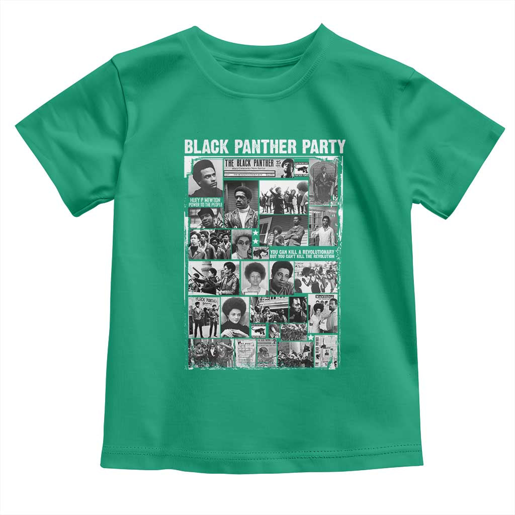 Black Panther Party Collage Toddler T Shirt Revolutionary Tribute to Huey P. Newton Movement Legacy TS02 Irish Green Print Your Wear
