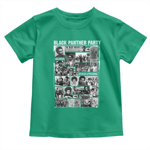 Black Panther Party Collage Toddler T Shirt Revolutionary Tribute to Huey P. Newton Movement Legacy TS02 Irish Green Print Your Wear