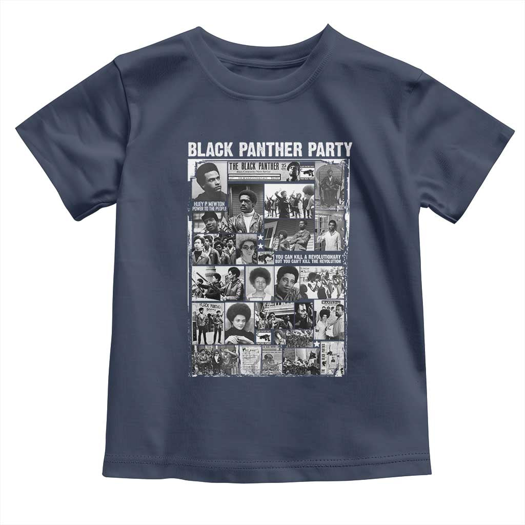 Black Panther Party Collage Toddler T Shirt Revolutionary Tribute to Huey P. Newton Movement Legacy TS02 Navy Print Your Wear