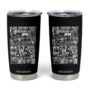 Black Panther Party Collage Tumbler Cup Revolutionary Tribute to Huey P. Newton Movement Legacy TS02 Black Print Your Wear