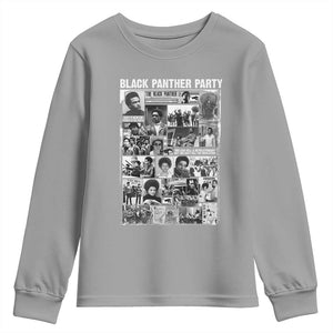 Black Panther Party Collage Youth Sweatshirt Revolutionary Tribute to Huey P. Newton Movement Legacy TS02 Sport Gray Print Your Wear