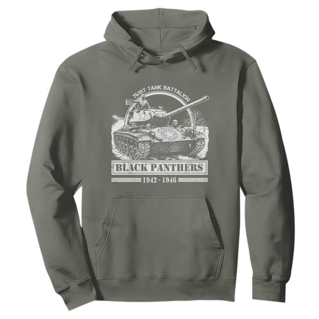Black Panthers 761st Tank Battalion Hoodie WW2 Heroes Black History Month TS11 Military Green Print Your Wear