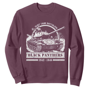 Black Panthers 761st Tank Battalion Sweatshirt WW2 Heroes Black History Month TS11 Maroon Print Your Wear