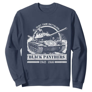 Black Panthers 761st Tank Battalion Sweatshirt WW2 Heroes Black History Month TS11 Navy Print Your Wear