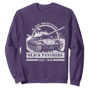 Black Panthers 761st Tank Battalion Sweatshirt WW2 Heroes Black History Month TS11 Purple Print Your Wear