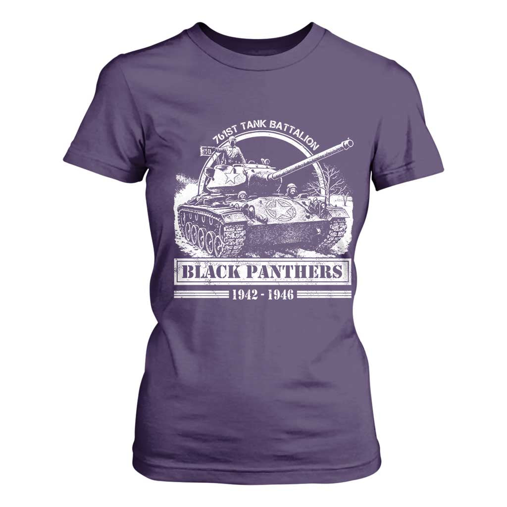 Black Panthers 761st Tank Battalion T Shirt For Women WW2 Heroes Black History Month TS11 Purple Print Your Wear