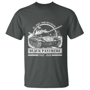 Black Panthers 761st Tank Battalion T Shirt WW2 Heroes Black History Month TS11 Dark Heather Print Your Wear