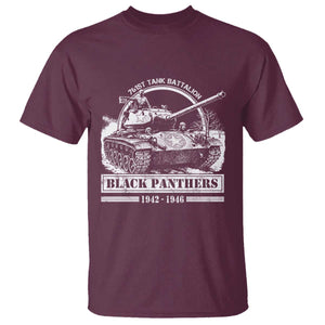Black Panthers 761st Tank Battalion T Shirt WW2 Heroes Black History Month TS11 Maroon Print Your Wear