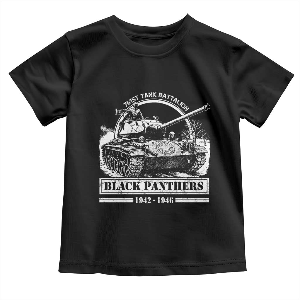 Black Panthers 761st Tank Battalion Toddler T Shirt WW2 Heroes Black History Month TS11 Black Print Your Wear