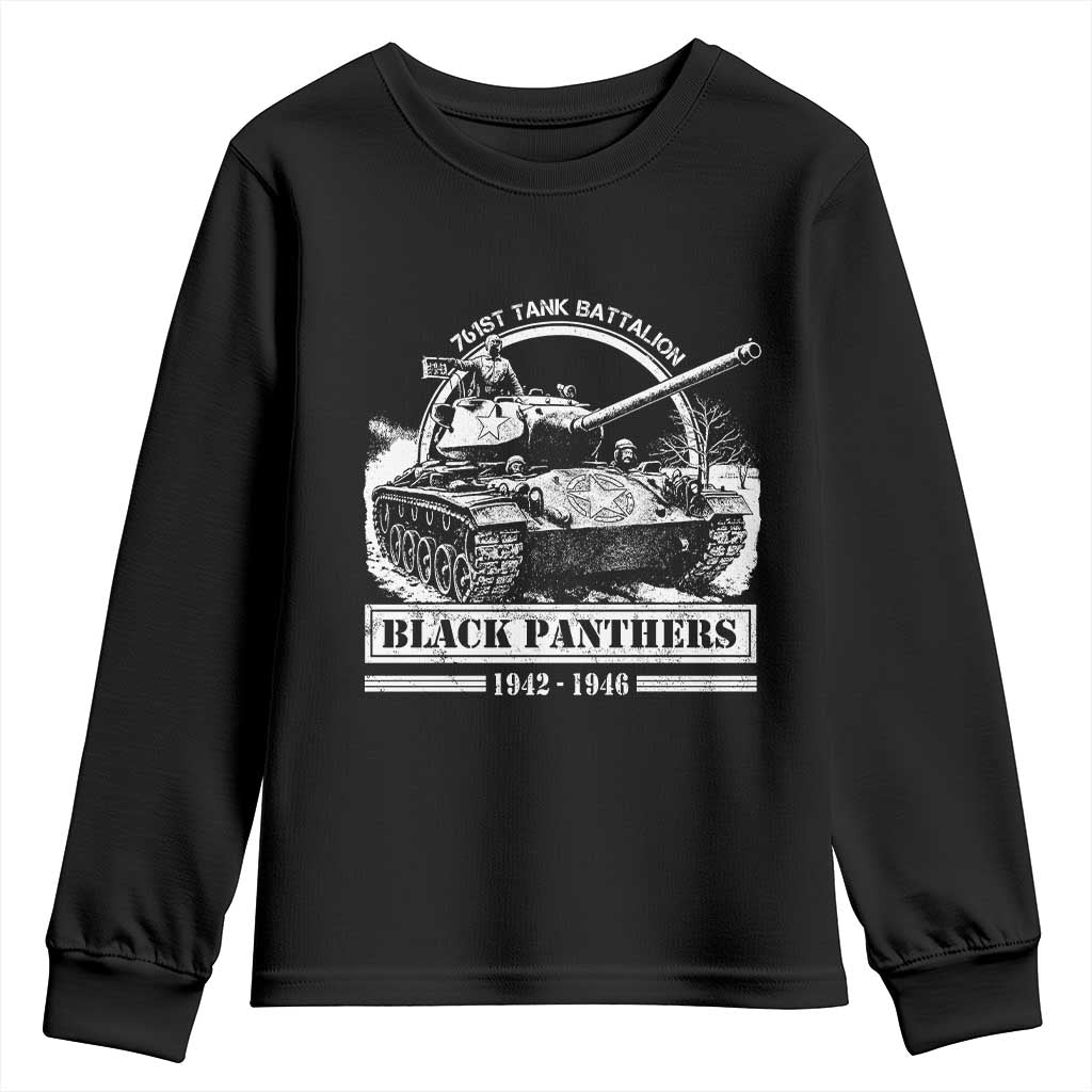 Black Panthers 761st Tank Battalion Youth Sweatshirt WW2 Heroes Black History Month TS11 Black Print Your Wear