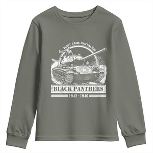 Black Panthers 761st Tank Battalion Youth Sweatshirt WW2 Heroes Black History Month TS11 Military Green Print Your Wear