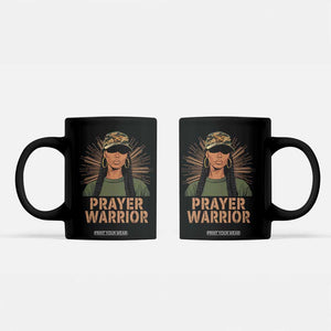 Black Prayer Warrior Coffee Mug Jesus God Christian Camo Girl TS02 Black Print Your Wear