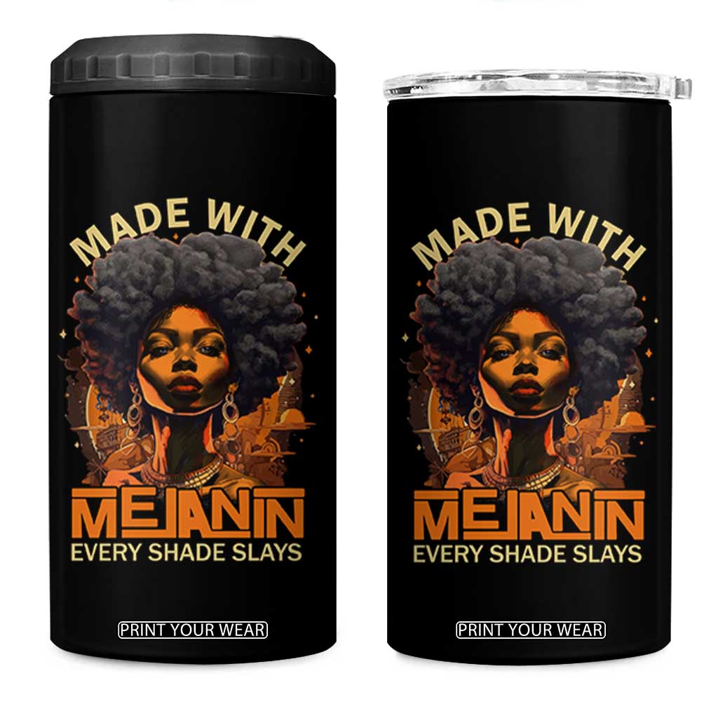 Black Women 4 in 1 Can Cooler Tumbler Melanin Juneteenth Black History TS10 One Size: 16 oz Black Print Your Wear