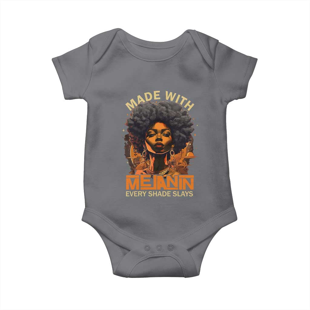 Black Women Baby Onesie Melanin Juneteenth Black History TS10 Charcoal Print Your Wear