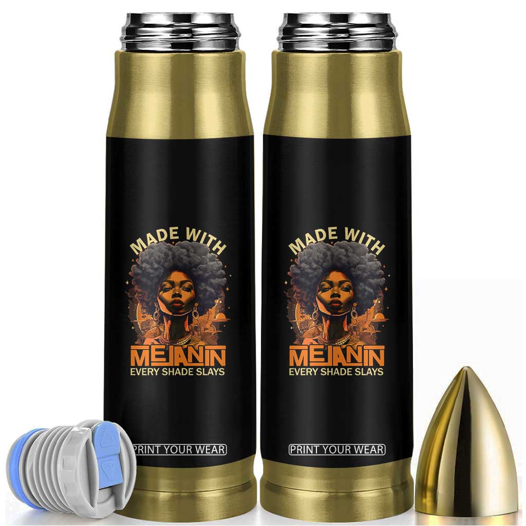 Black Women Bullet Tumbler Melanin Juneteenth Black History TS10 Black Print Your Wear