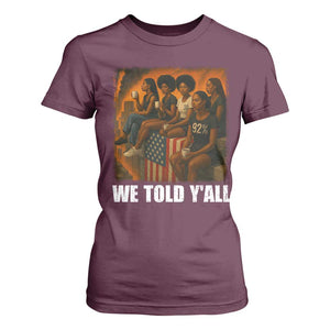 Black Women Empowerment T Shirt For Women We Told Y'all 92% Vote TS02 Maroon Print Your Wear