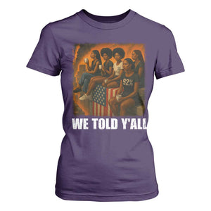 Black Women Empowerment T Shirt For Women We Told Y'all 92% Vote TS02 Purple Print Your Wear