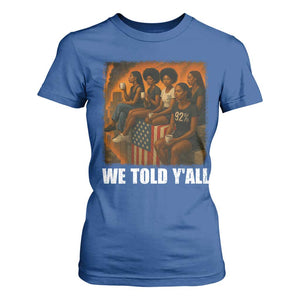Black Women Empowerment T Shirt For Women We Told Y'all 92% Vote TS02 Royal Blue Print Your Wear