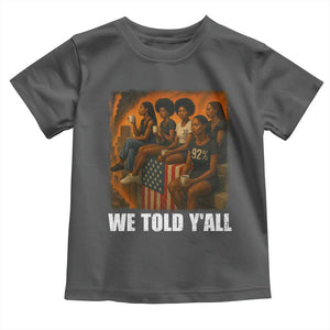 Black Women Empowerment Toddler T Shirt We Told Y'all 92% Vote TS02 Dark Heather Print Your Wear