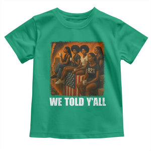 Black Women Empowerment Toddler T Shirt We Told Y'all 92% Vote TS02 Irish Green Print Your Wear