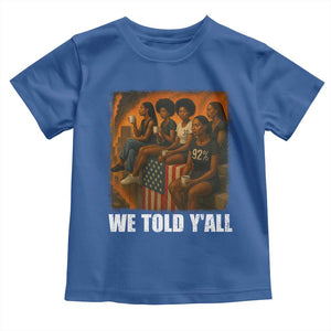 Black Women Empowerment Toddler T Shirt We Told Y'all 92% Vote TS02 Royal Blue Print Your Wear