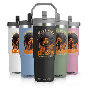 Black Women Flip Straw Tumbler Melanin Juneteenth Black History TS10 Print Your Wear