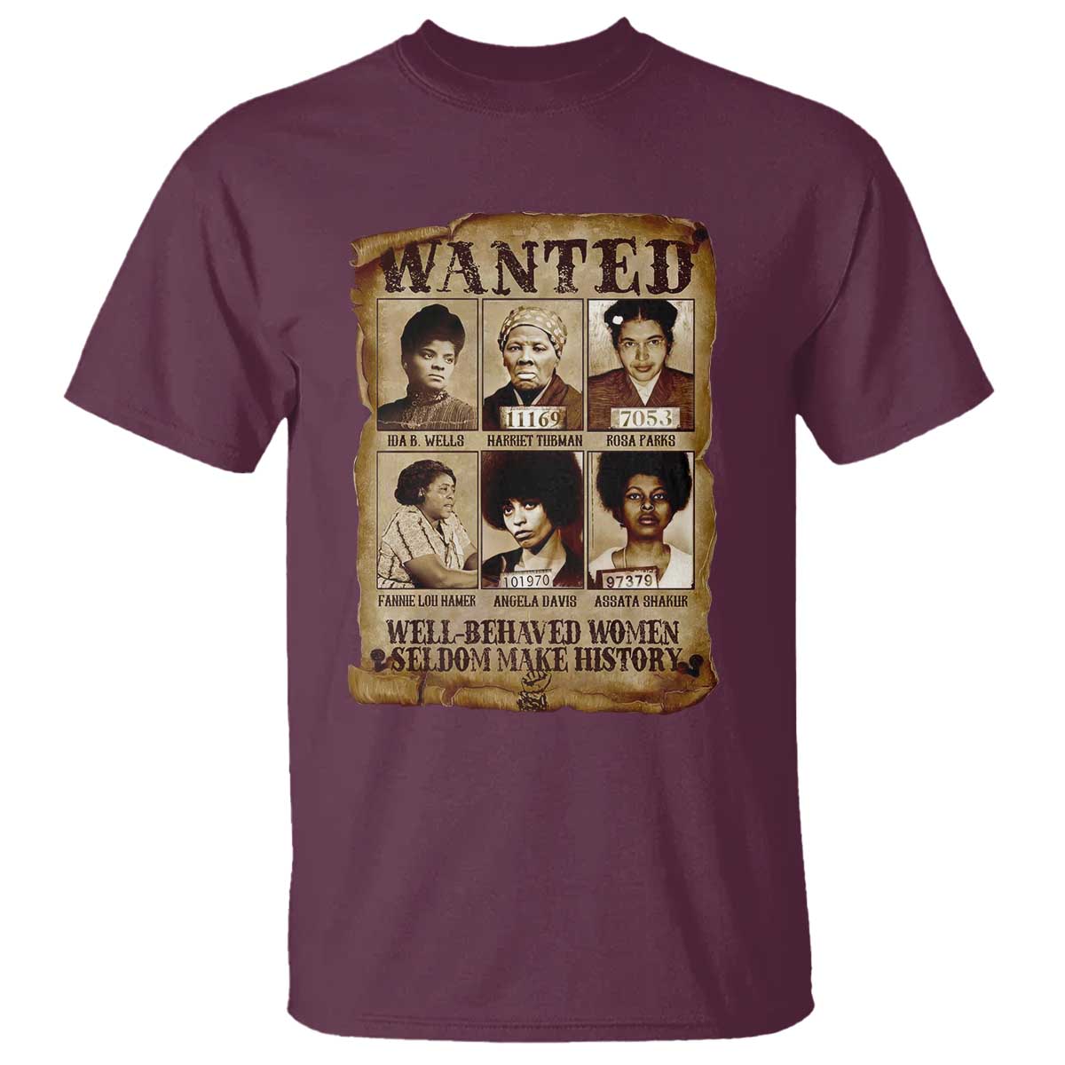 Black Women History T Shirt Well Behaved Women Rarely Make History Melanin TS10 Maroon Print Your Wear