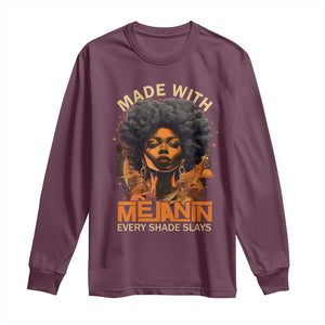 Black Women Long Sleeve Shirt Melanin Juneteenth Black History TS10 Maroon Print Your Wear