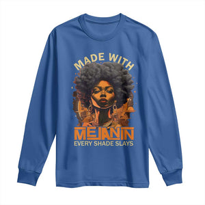 Black Women Long Sleeve Shirt Melanin Juneteenth Black History TS10 Royal Blue Print Your Wear