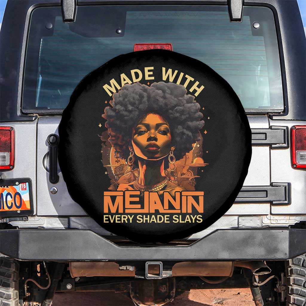 Black Women Spare Tire Cover Melanin Juneteenth Black History TS10 No hole Black Print Your Wear