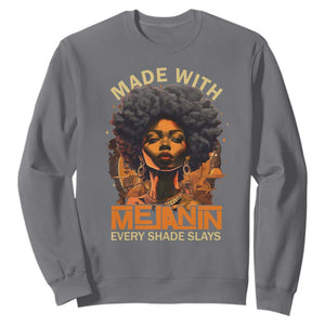 Black Women Sweatshirt Melanin Juneteenth Black History TS10 Charcoal Print Your Wear