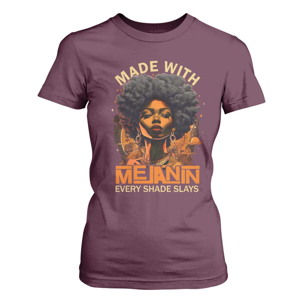 Black Women T Shirt For Women Melanin Juneteenth Black History TS10 Maroon Print Your Wear