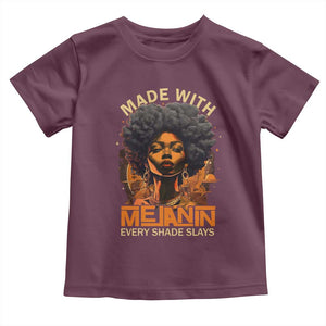 Black Women Toddler T Shirt Melanin Juneteenth Black History TS10 Maroon Print Your Wear